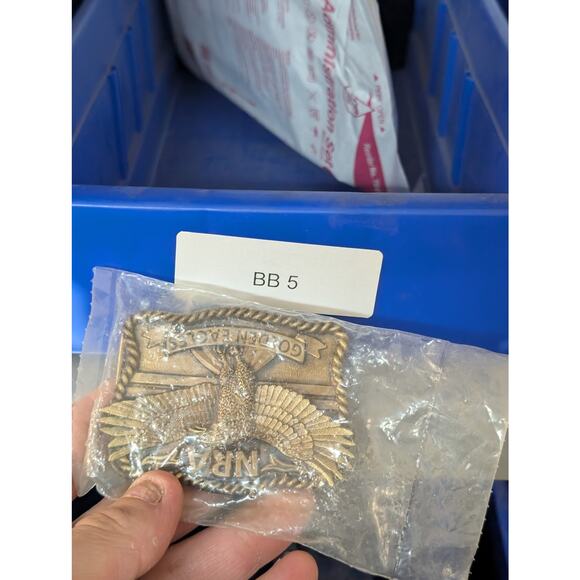 Vintage NRA Golden Eagle Belt Buckle Brass USA Patriotic Eagle Emblem 981198 New - Picture 12 of 12